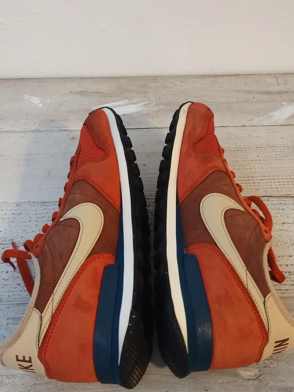 NIKE international leather terra brown sand dune rust blue 631755-203 10.5